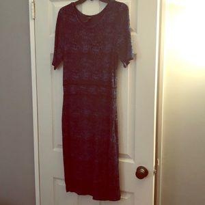 Blue and black sweater dress